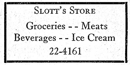 Ad in Fall City Recreation Council News, 1954