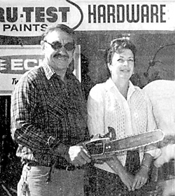 Dave and second wife Jo Schiesser at the store (Valley Record 1985)