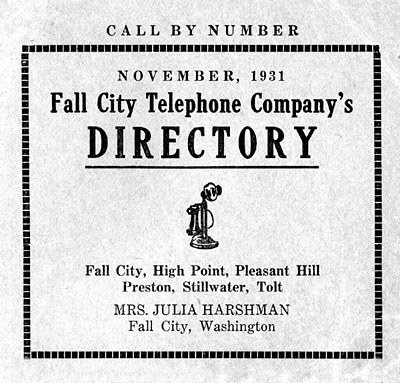 1931 Fall City Telephone Directory