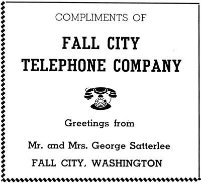 Ad from the 1944 Mount Si Yearbook, showing the Satterlees as owners.