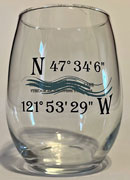 Wine Glass with Fall City GPS